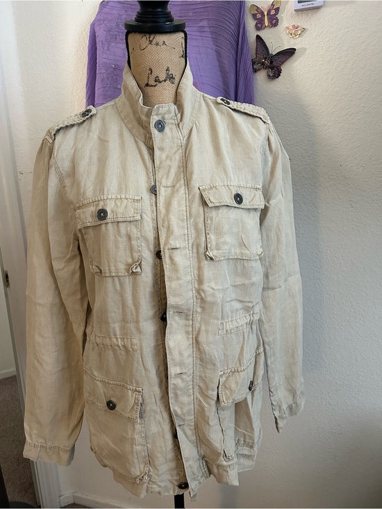 Michael Stars Jackets & Blazers - Michael Stars Cream Utility Field Jacket with Epaulets. 100% Linen. EUC